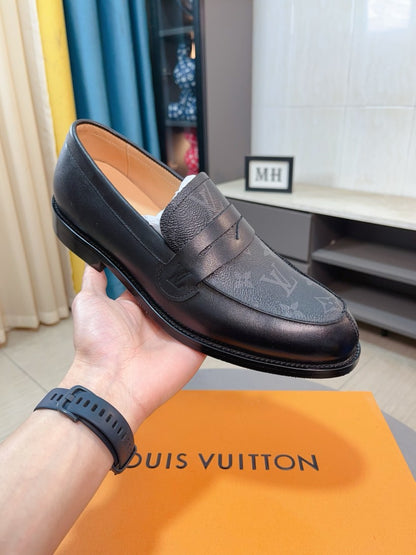 Louis Vuitton Embossed Leather Loafers