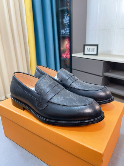 Louis Vuitton Embossed Leather Loafers