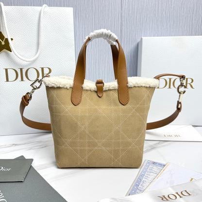 Dior Small Toujours Vertical Shearling Handbag
