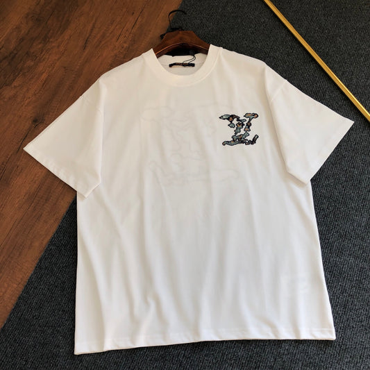 Louis Vuitton Embroidered Logo Crewneck T-Shirt – 2026SS