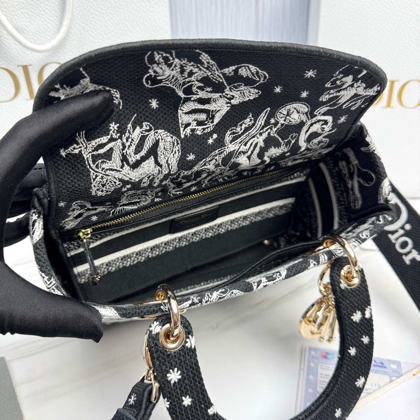 Dior Lady Dior 5-Grid Hand-Embroidered Handbag