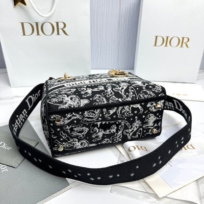 Dior Lady Dior 5-Grid Hand-Embroidered Handbag