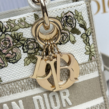 Dior Lady Dior 5-Grid Hand-Embroidered Handbag