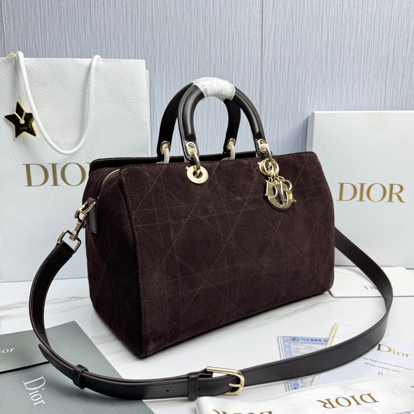 Dior Lady Dior Large Deerskin Tote Bag