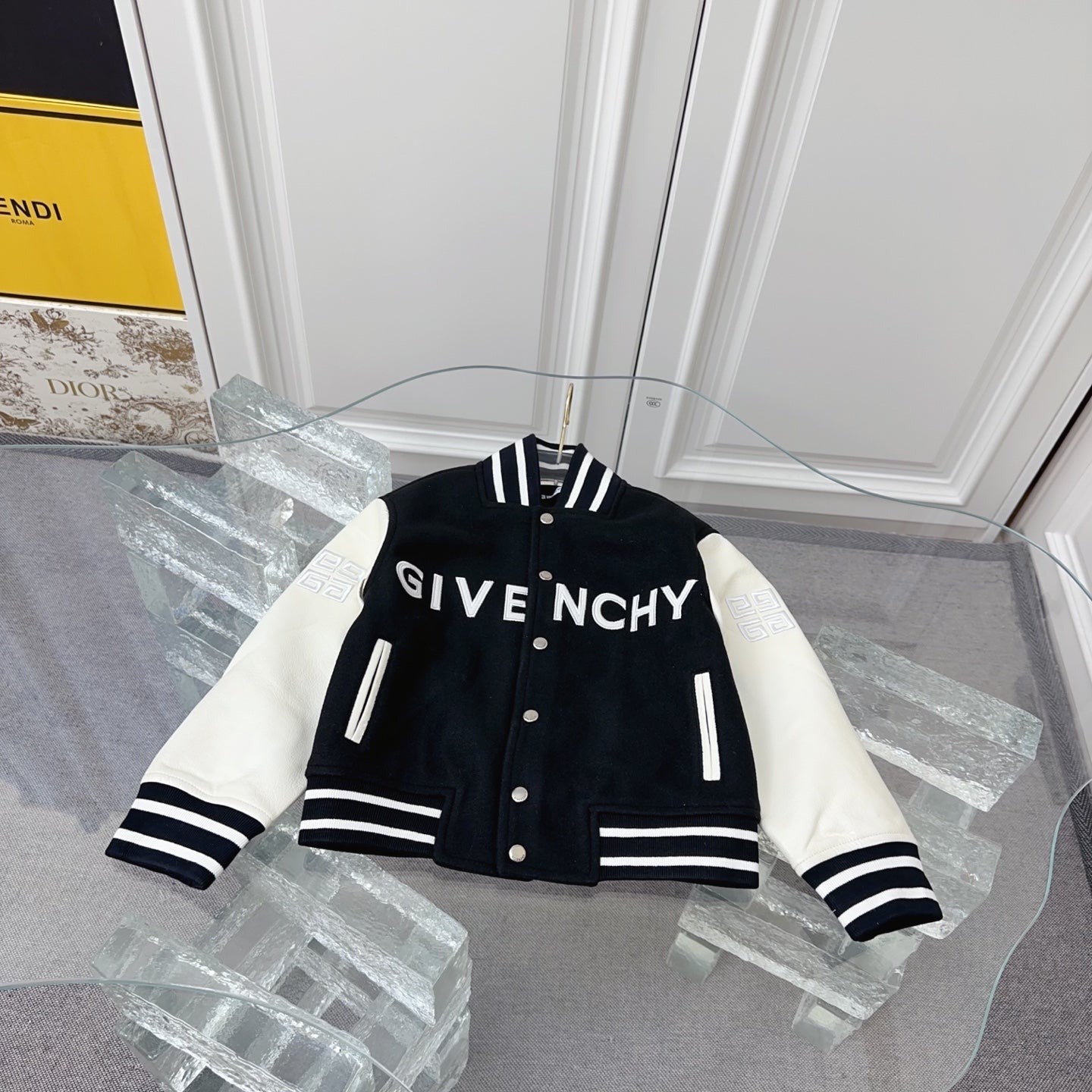 Givenchy Kids Patchwork Leather Bomber Jacket – Kids Collection