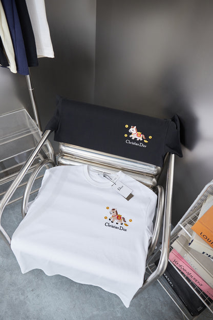 Dior Year of the Horse Pony Logo Embroidered T-Shirt – 26SS Early Spring Collection
