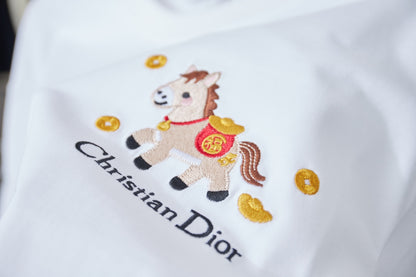 Dior Year of the Horse Pony Logo Embroidered T-Shirt – 26SS Early Spring Collection