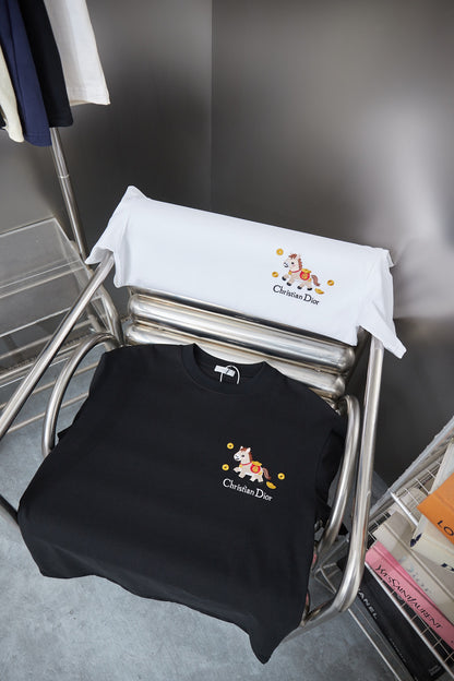 Dior Year of the Horse Pony Logo Embroidered T-Shirt – 26SS Early Spring Collection