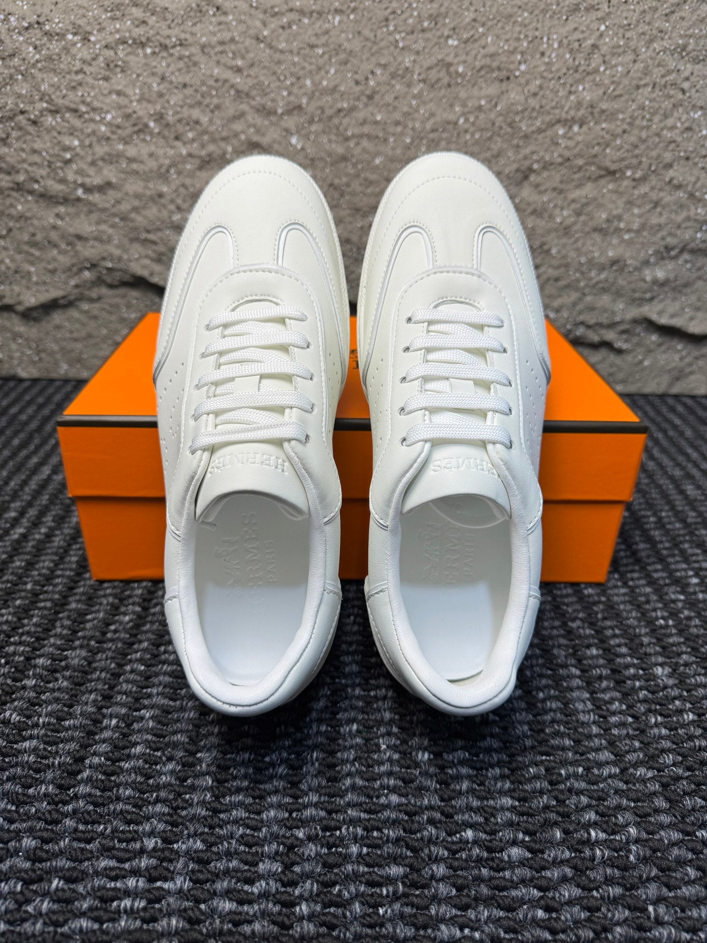 Hermès Laser-Punched H Nappa Calfskin Sneakers