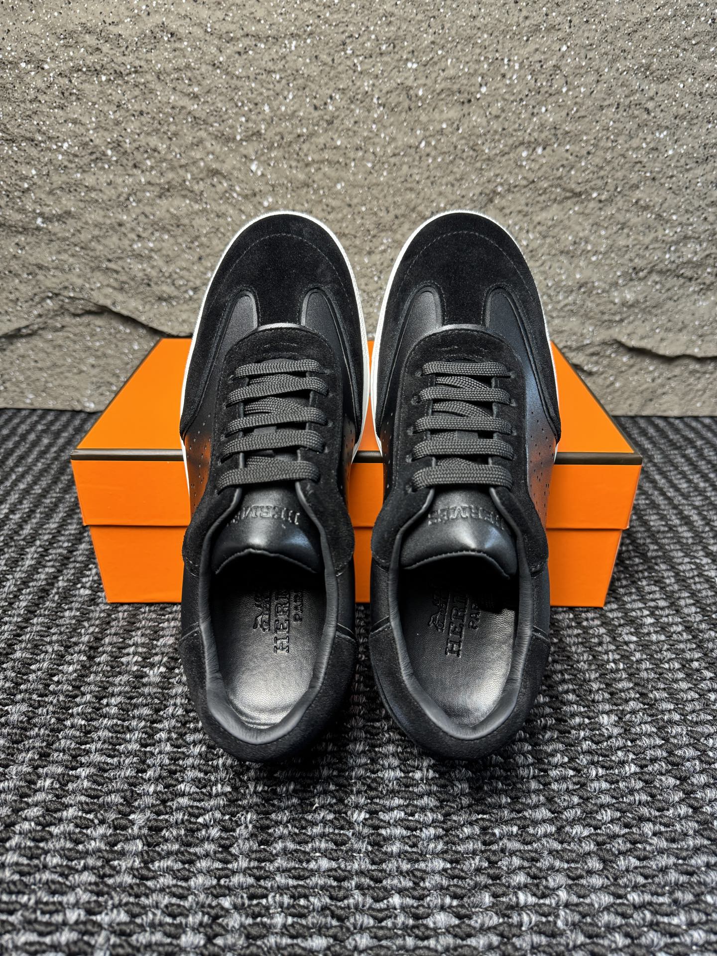 Hermès Laser-Punched H Nappa Calfskin Sneakers