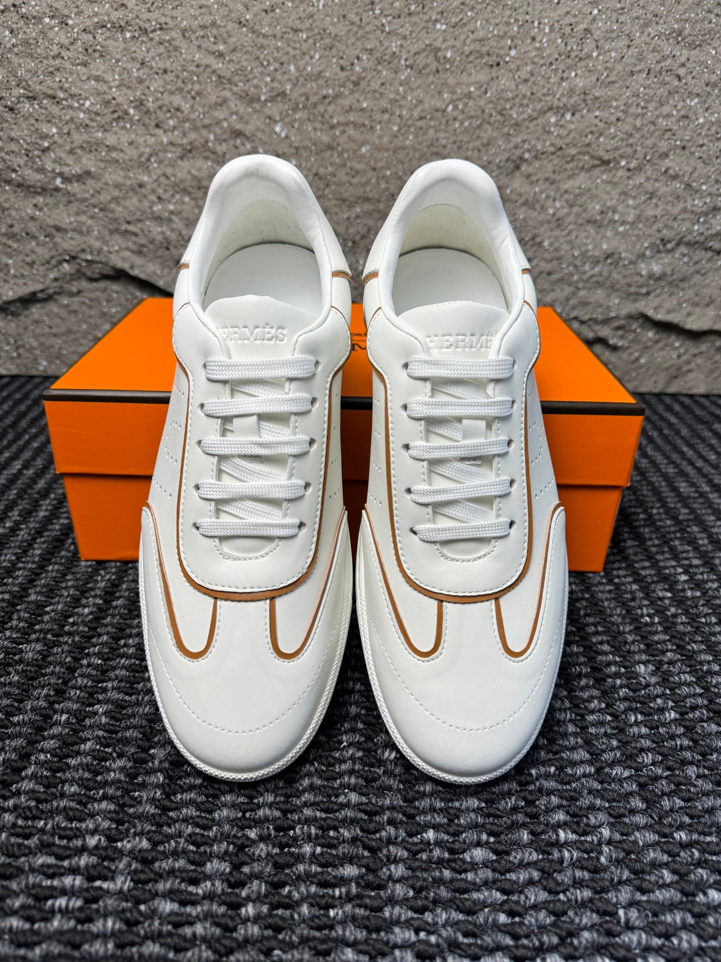 Hermès Laser-Punched H Nappa Calfskin Sneakers