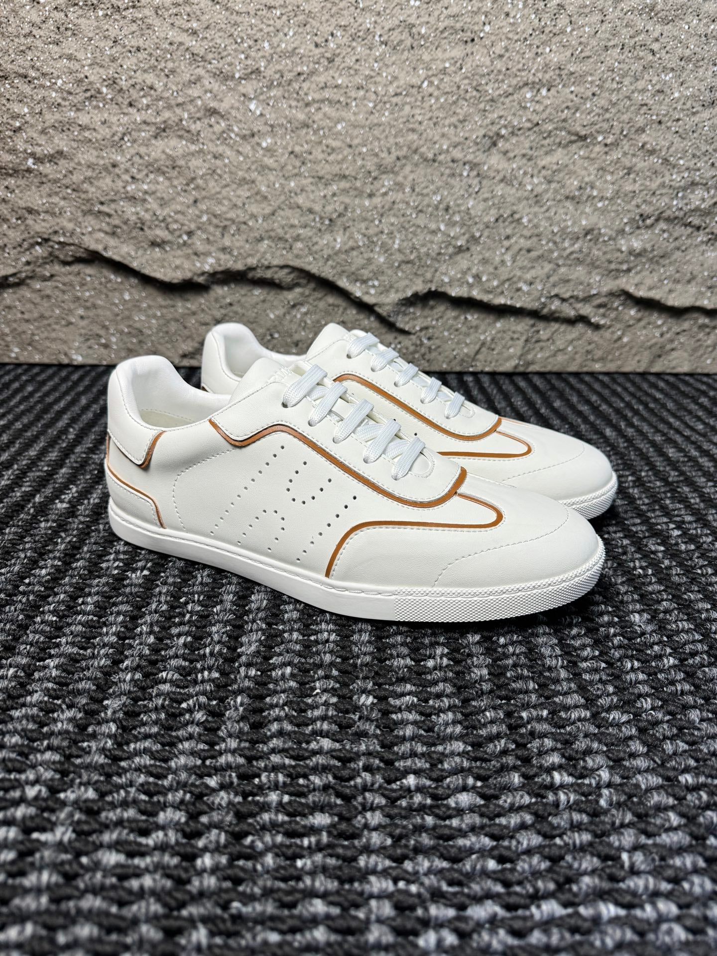 Hermès Laser-Punched H Nappa Calfskin Sneakers