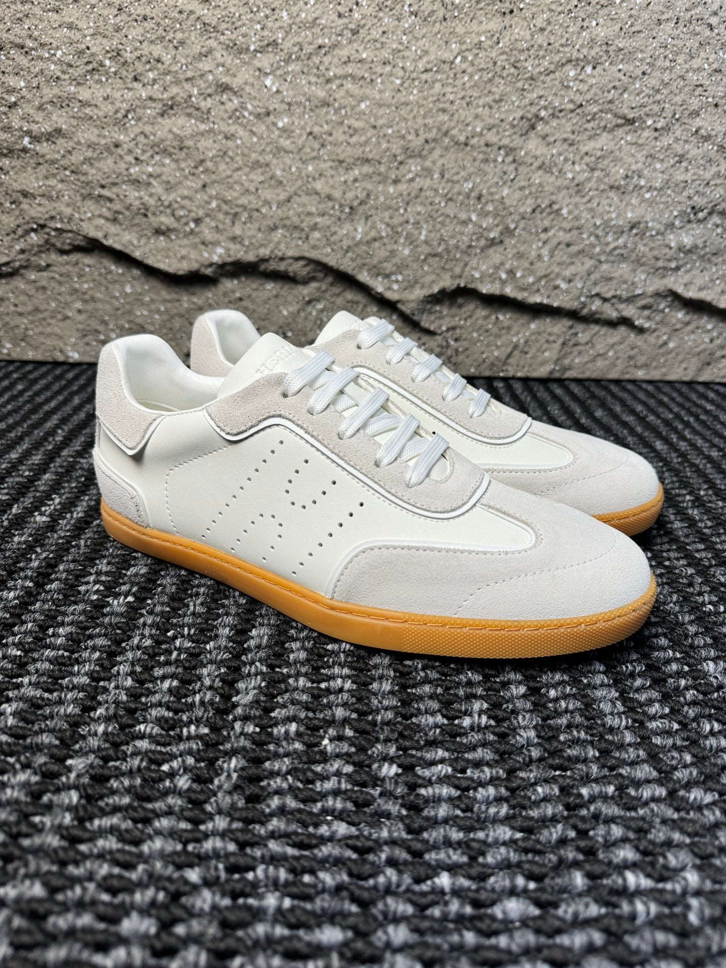 Hermès Laser-Punched H Nappa Calfskin Sneakers