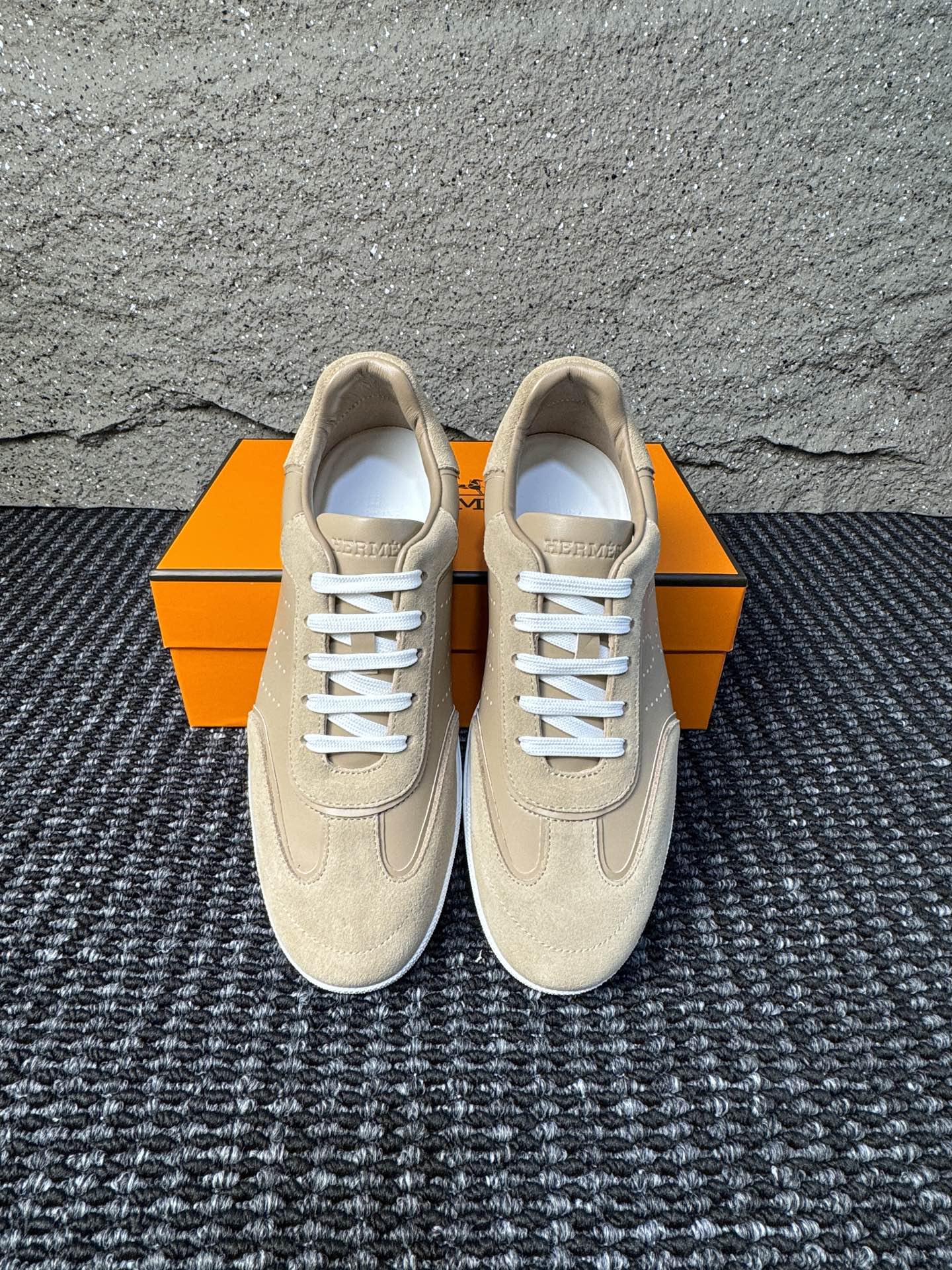 Hermès Laser-Punched H Nappa Calfskin Sneakers