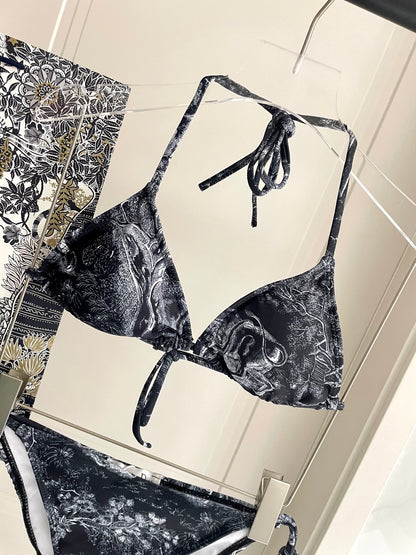 Dior New Collection Animal Print Three-Piece Swimwear Set