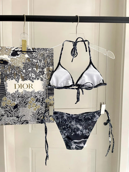 Dior New Collection Animal Print Three-Piece Swimwear Set
