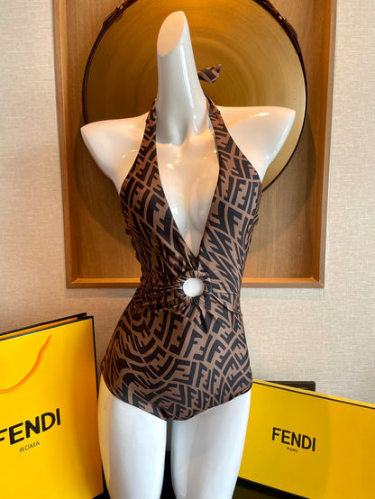 Fendi Versatile Backless One-Piece Swimsuit