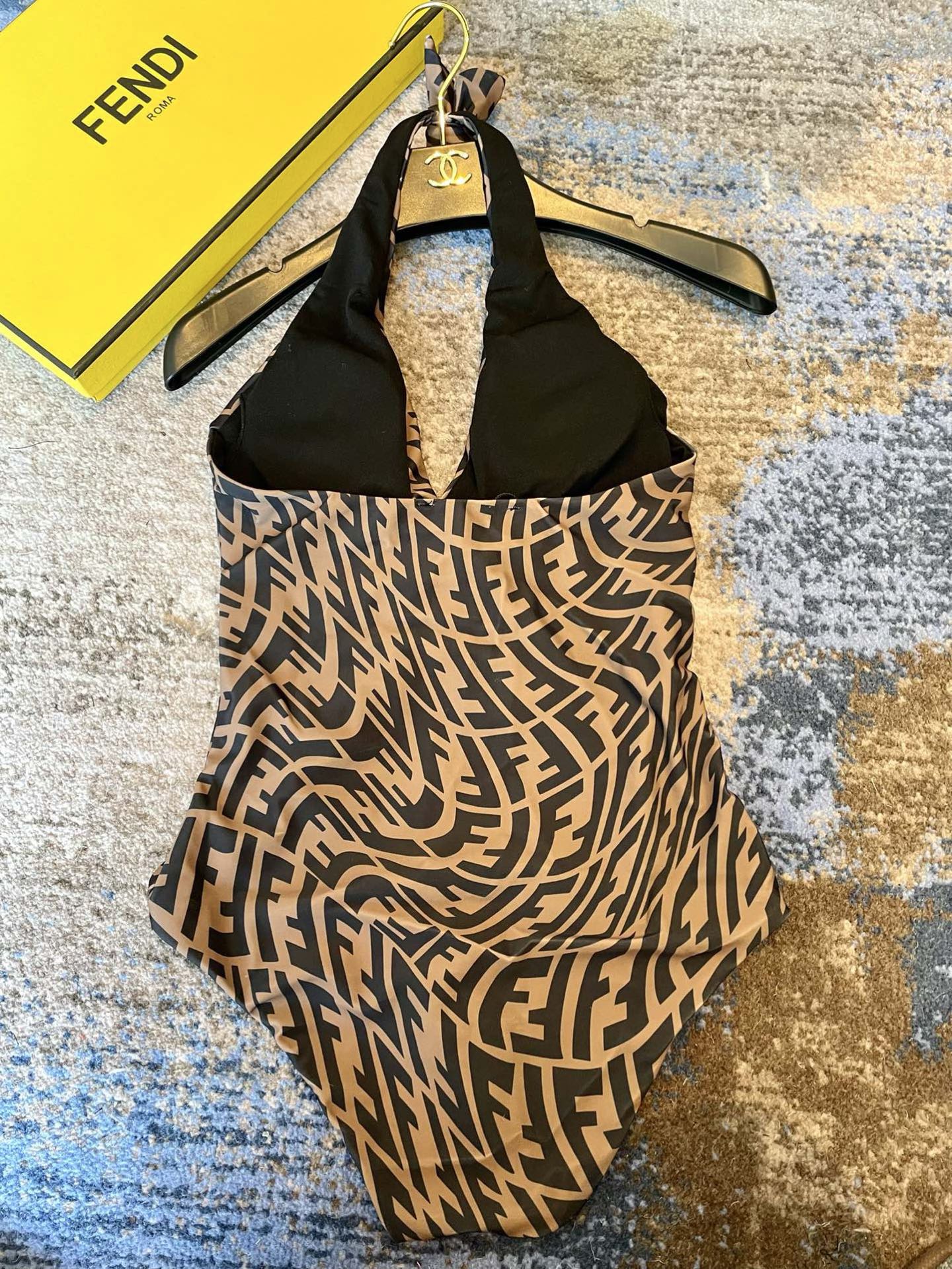 Fendi Versatile Backless One-Piece Swimsuit