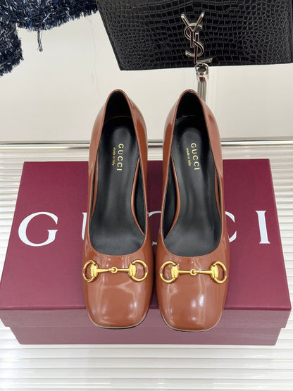 Gucci Horsebit Block Heel Pumps – 2025 Collection