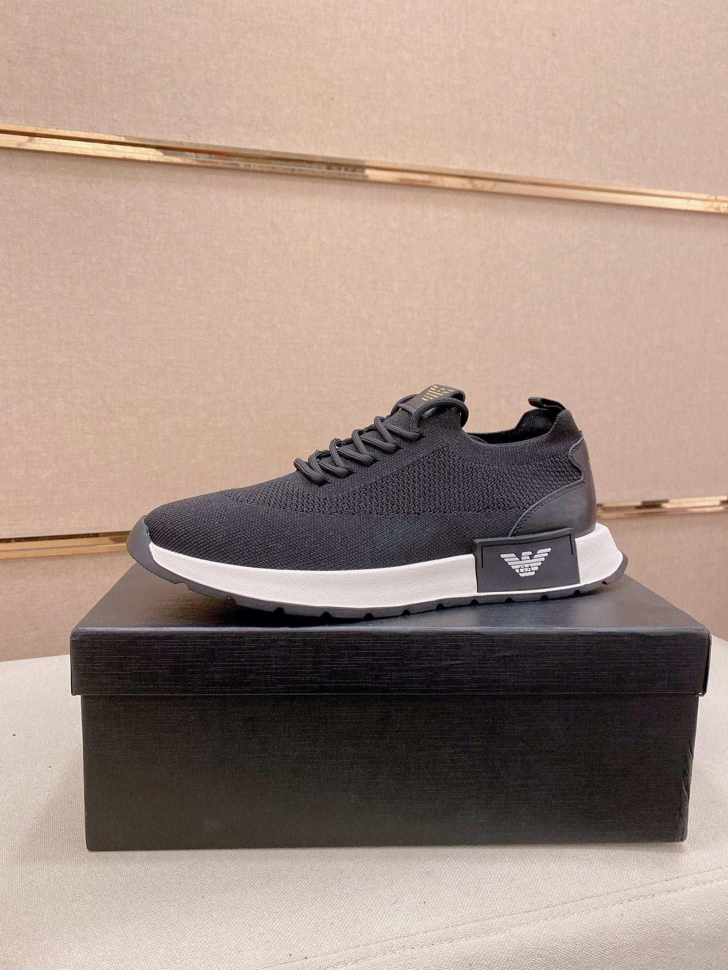 Armani Official Synchronized Knit Sneakers