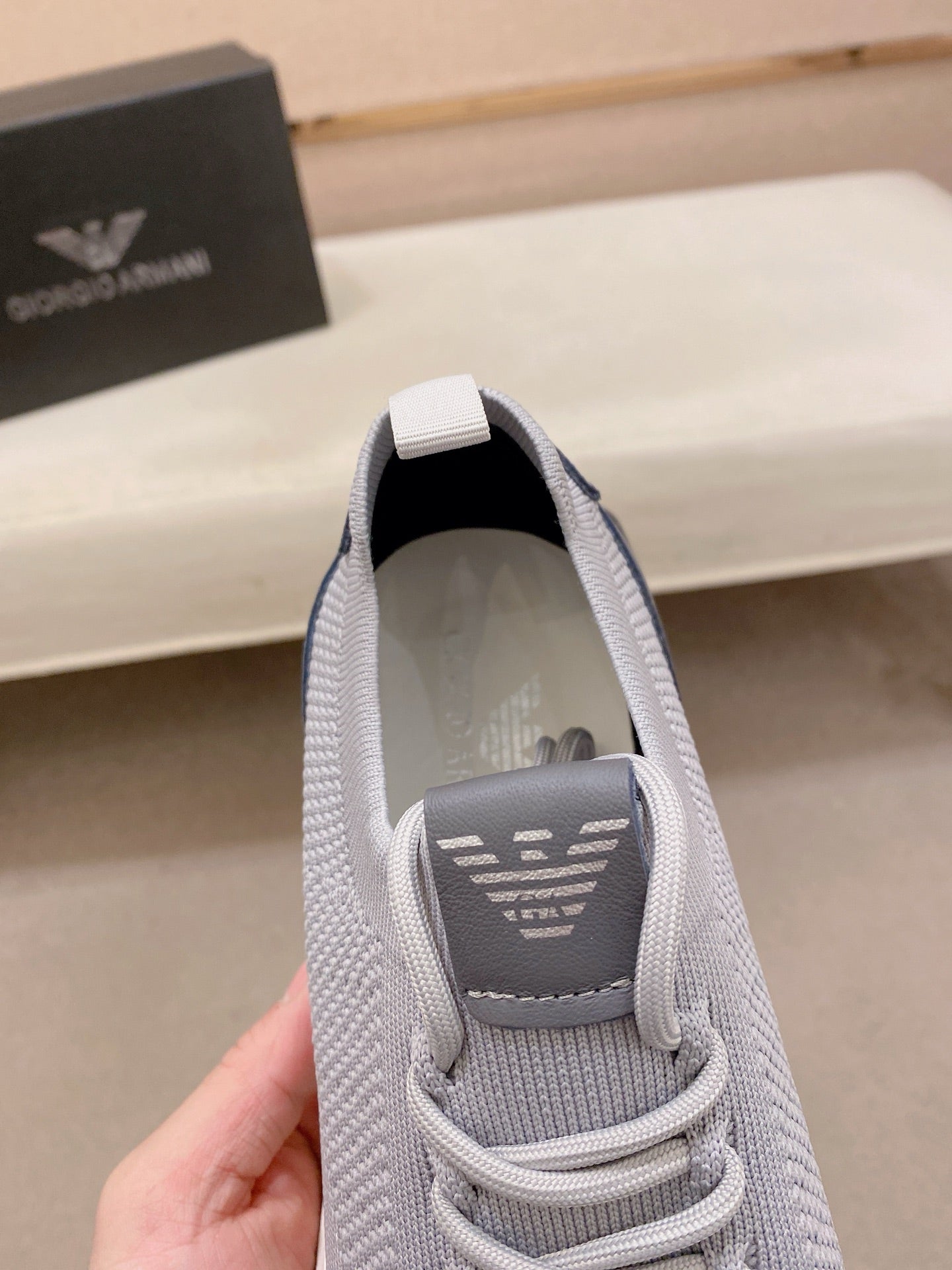 Armani Official Synchronized Knit Sneakers