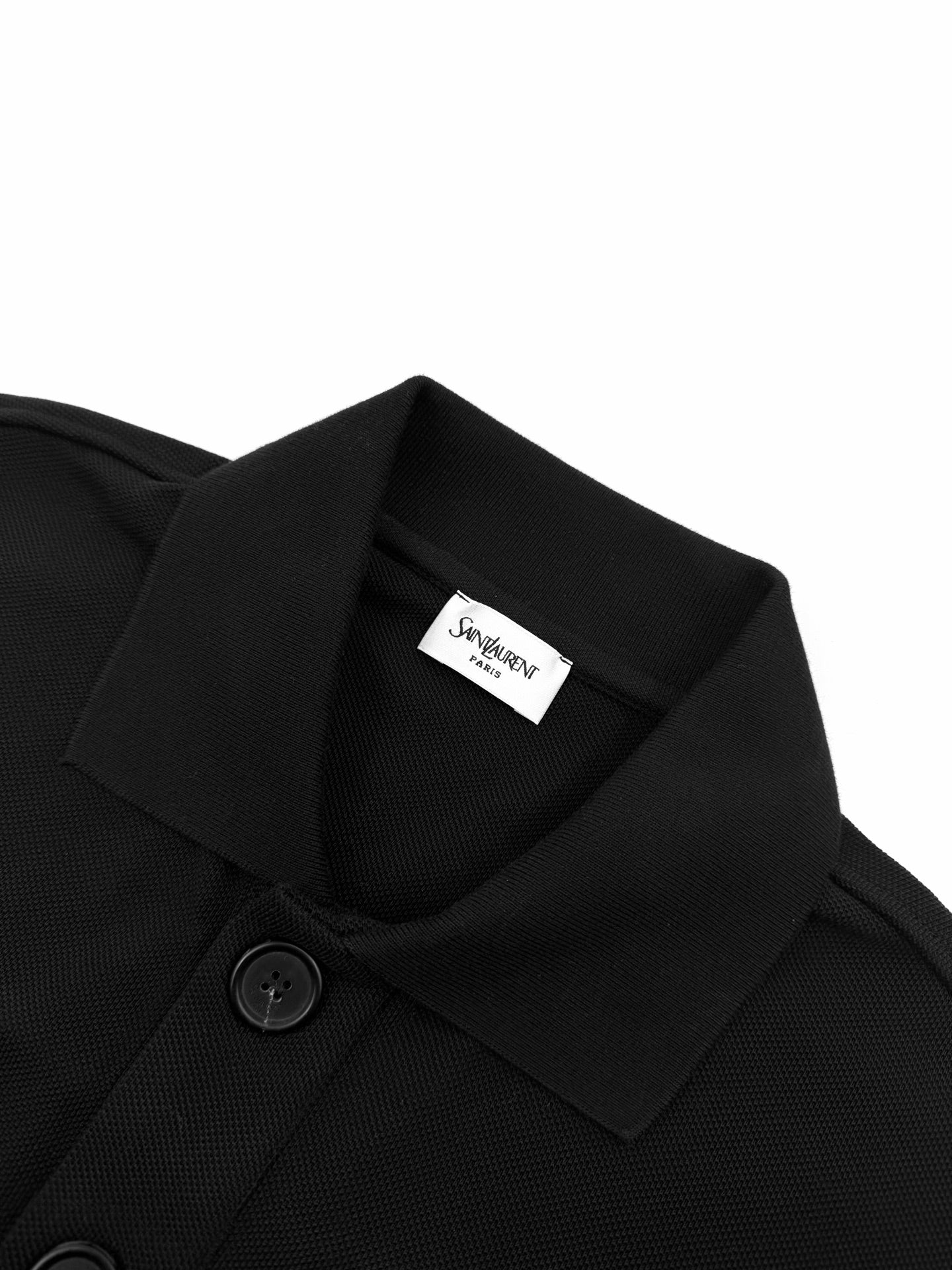 Saint Laurent Logo Embroidered Pique Polo Shirt