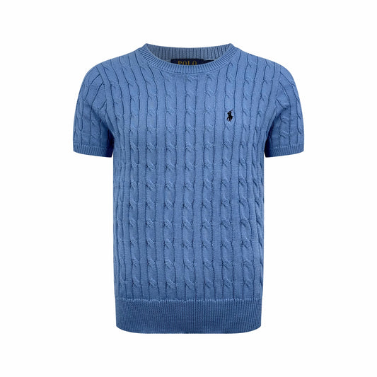 Ralph Lauren Cable-Knit Short-Sleeve Sweater