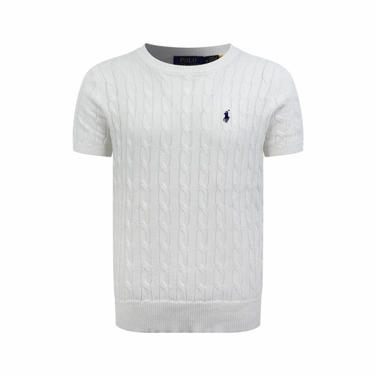 Ralph Lauren Cable-Knit Short-Sleeve Sweater