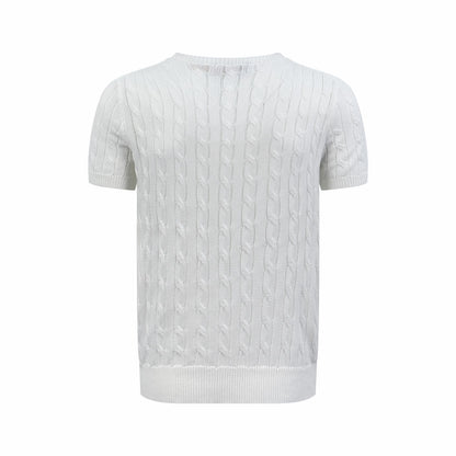 Ralph Lauren Cable-Knit Short-Sleeve Sweater