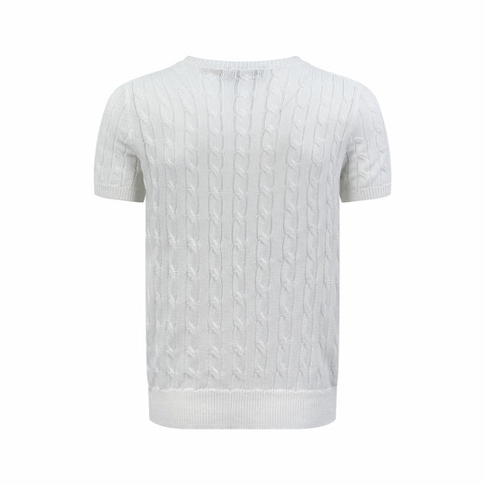 Ralph Lauren Cable-Knit Short-Sleeve Sweater