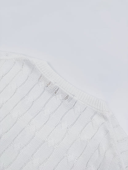 Ralph Lauren Cable-Knit Short-Sleeve Sweater