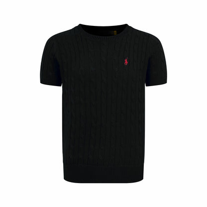 Ralph Lauren Cable-Knit Short-Sleeve Sweater
