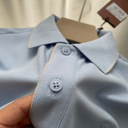 Loro Piana Embossed Embroidery Ice Silk Polo Shirt – 2026SS