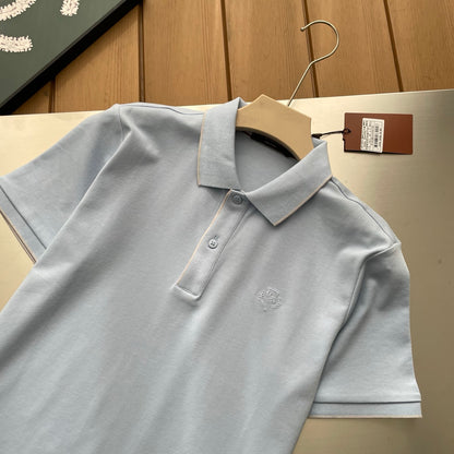 Loro Piana Embossed Embroidery Ice Silk Polo Shirt – 2026SS