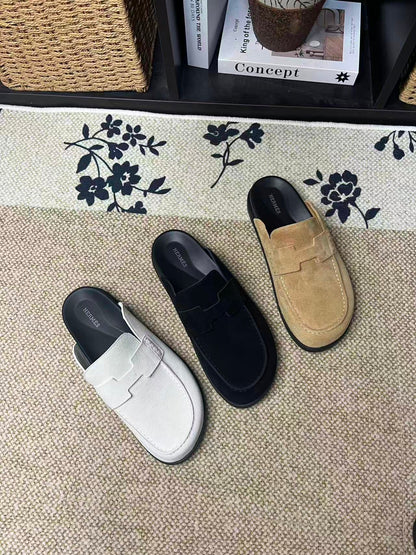 Hermès Suede Calfskin Chunky Mules