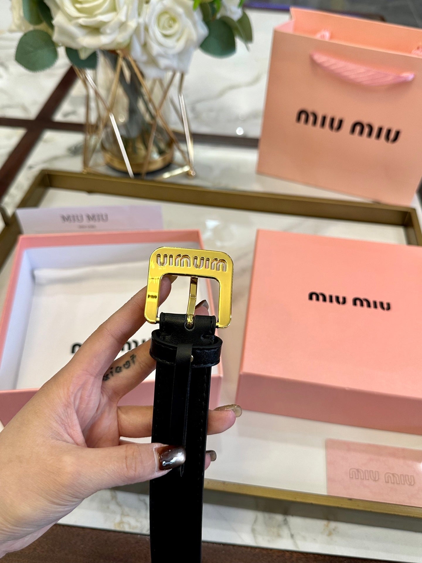Miu Miu Classic Leather Belt – 3.0cm
