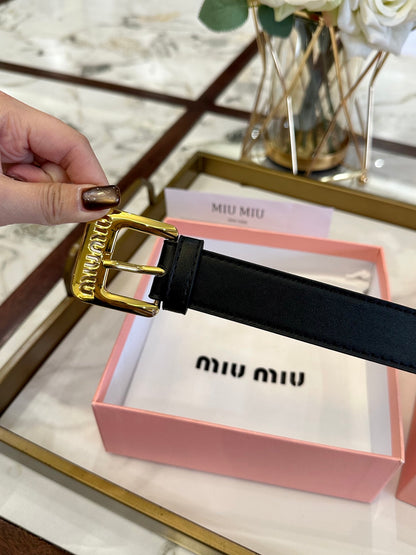 Miu Miu Classic Leather Belt – 3.0cm