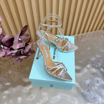 Aquazzura Rhinestone Strap Heeled Sandals – Spring/Summer 2026 Collection
