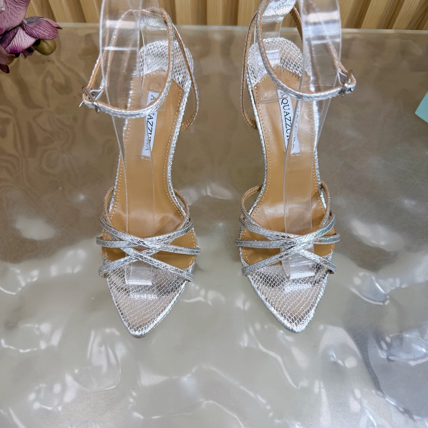 Aquazzura Rhinestone Strap Heeled Sandals – Spring/Summer 2026 Collection