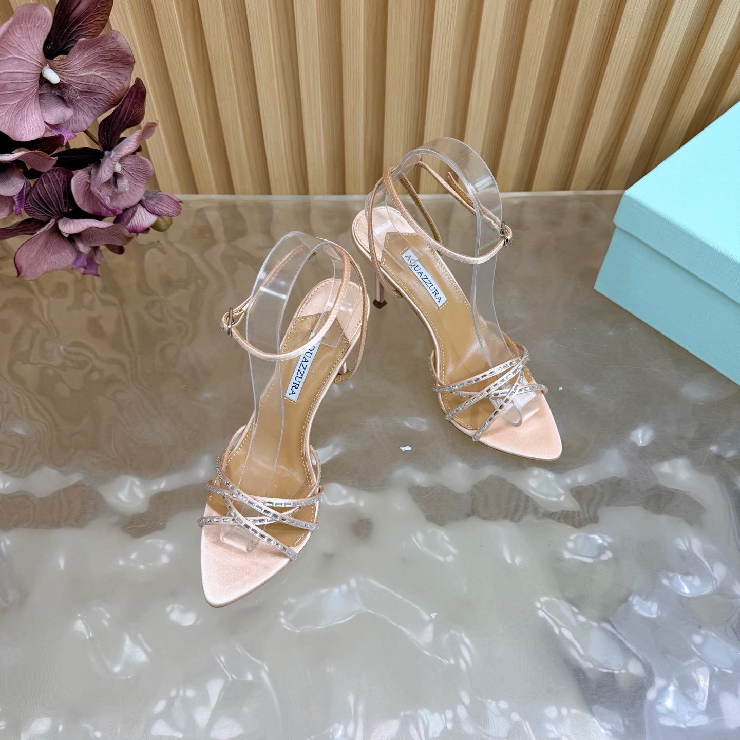 Aquazzura Rhinestone Strap Heeled Sandals – Spring/Summer Collection – 2026SS