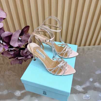Aquazzura Rhinestone Strap Heeled Sandals – Spring/Summer Collection – 2026SS