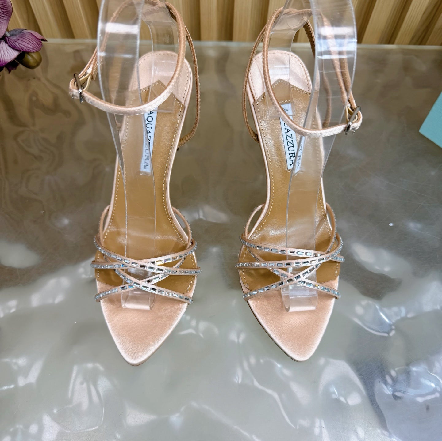 Aquazzura Rhinestone Strap Heeled Sandals – Spring/Summer Collection – 2026SS