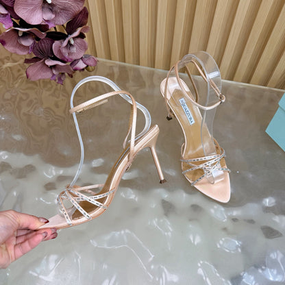 Aquazzura Rhinestone Strap Heeled Sandals – Spring/Summer Collection – 2026SS