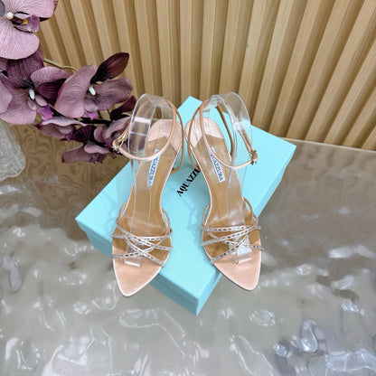 Aquazzura Rhinestone Strap Heeled Sandals – Spring/Summer Collection – 2026SS