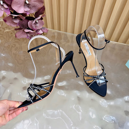 Aquazzura Rhinestone Strap Heeled Sandals – Spring/Summer Collection – 2026SS