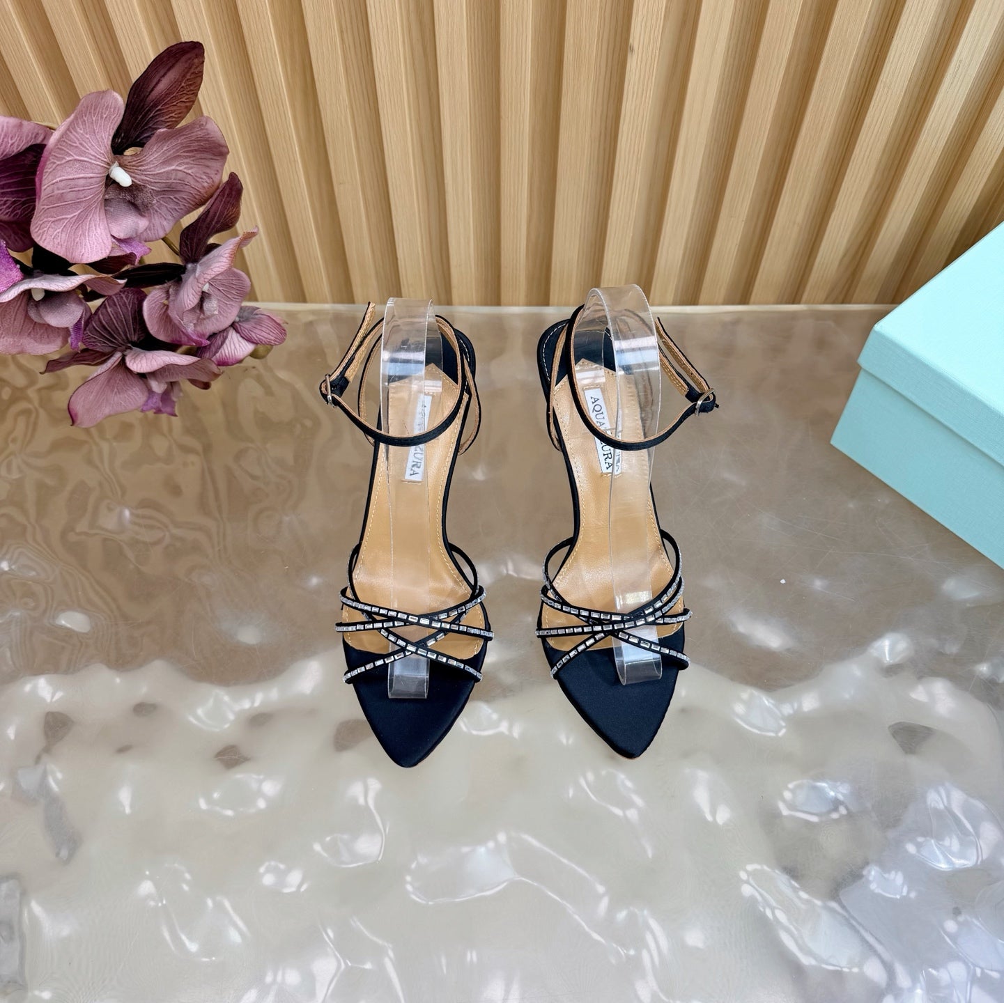 Aquazzura Rhinestone Strap Heeled Sandals – Spring/Summer Collection – 2026SS