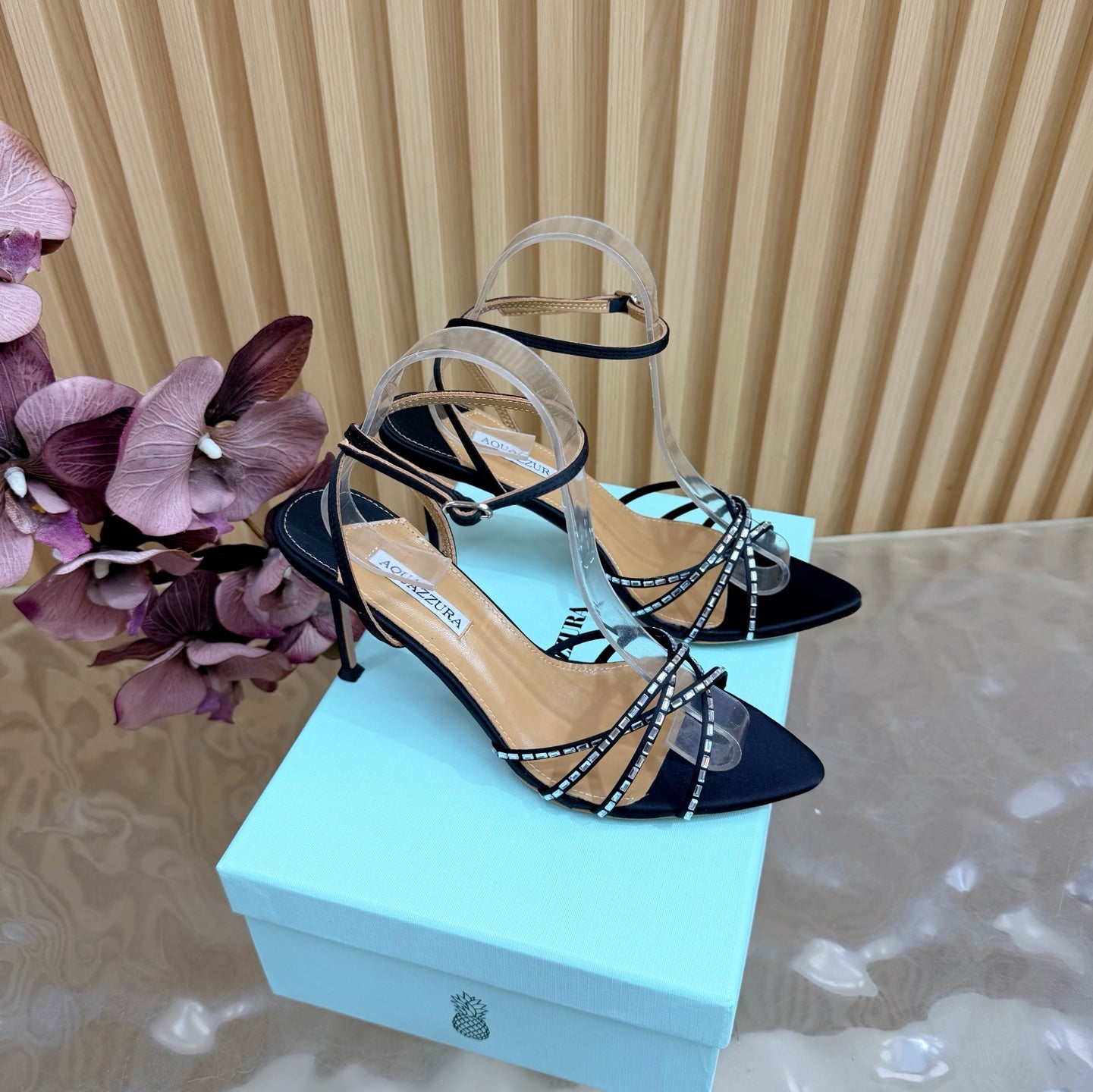 Aquazzura Rhinestone Strap Heeled Sandals – Spring/Summer Collection – 2026SS