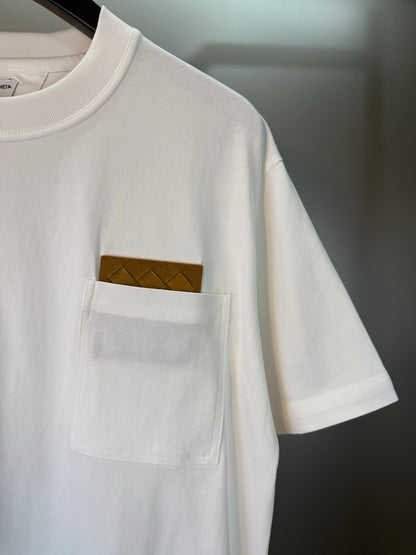 Bottega Veneta Woven Leather Pocket T-Shirt – Summer Collection – SS26