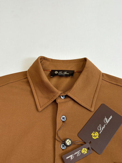 Loro Piana LP Logo Embroidered Pique Cotton Polo Shirt