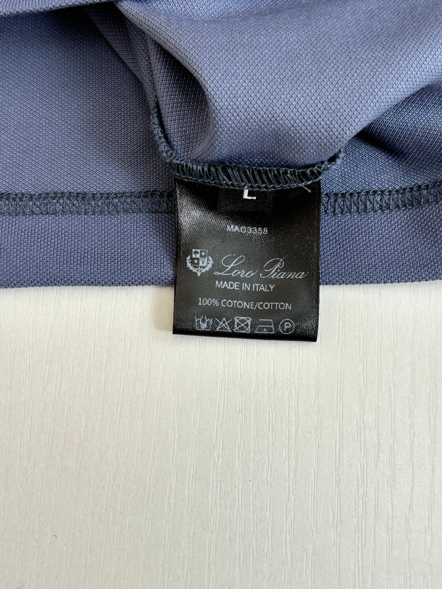 Loro Piana LP Logo Embroidered Pique Cotton Polo Shirt